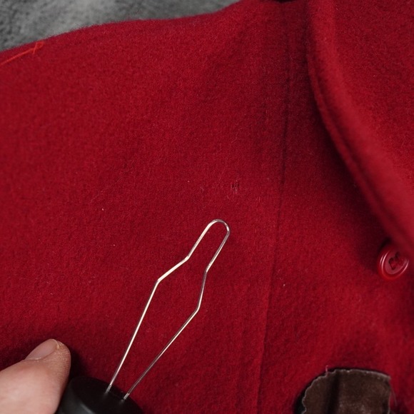 VTG‎ Talbots Wool Toggle Duffel Coat Womens 6 Red Petite Removable Hood Gorpcore - Picture 16 of 16